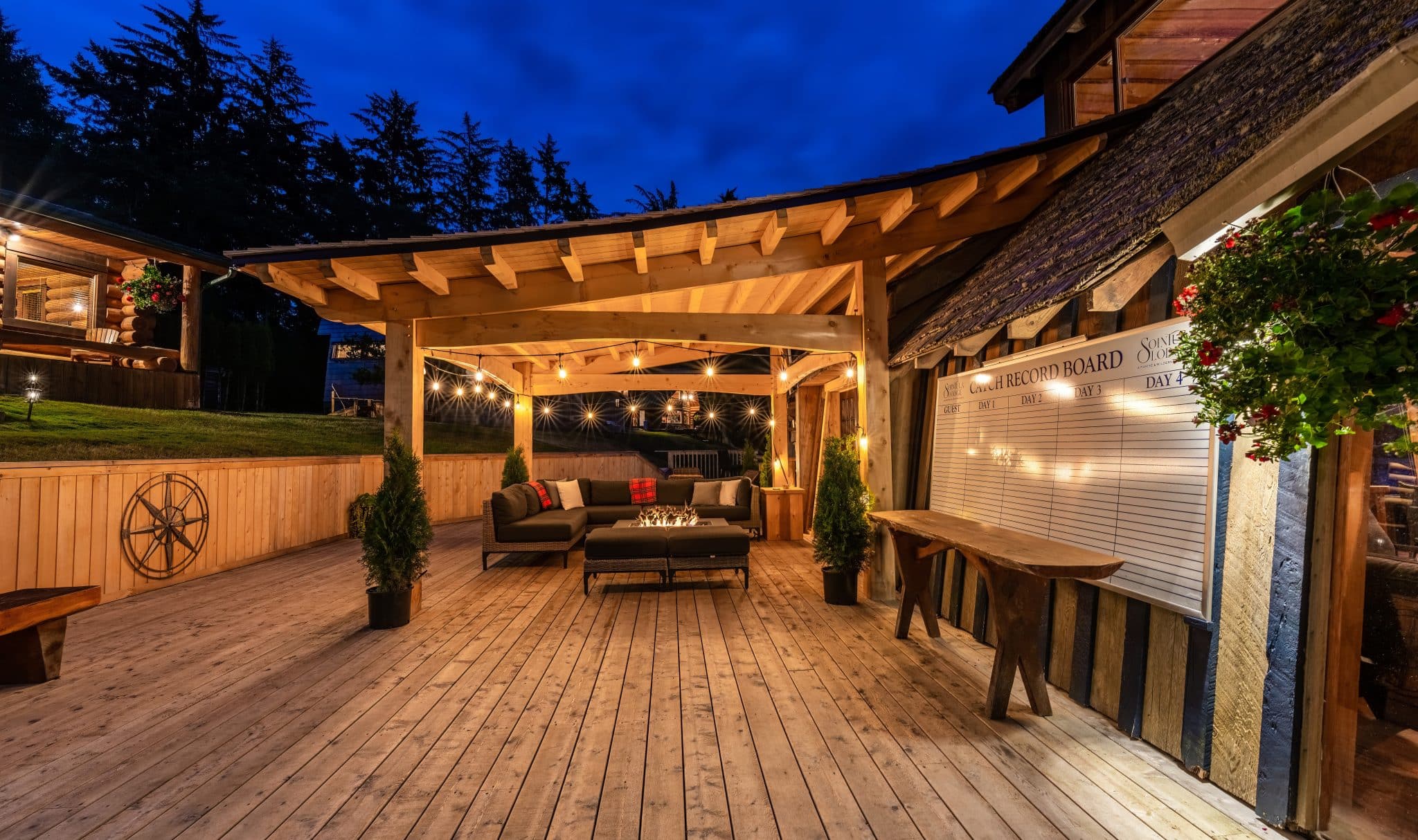 Fire-pit patio in the evening